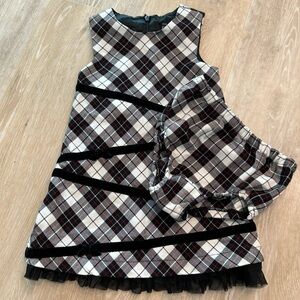 VINTAGE- The Children's Place Plaid Dress Set - Black, White, Red
